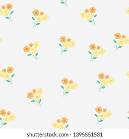 cute yellow flower seamless pattern