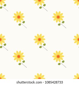 Cute yellow flowers seamless pattern background vector illustration for design