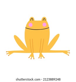 Cute Yellow Frog handgezeichnete Vektorgrafik