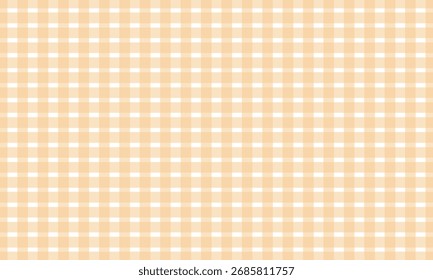 Cute yellow gingham check fabric texture background. Plaid fabric seamless pattern background. Vector Illustration