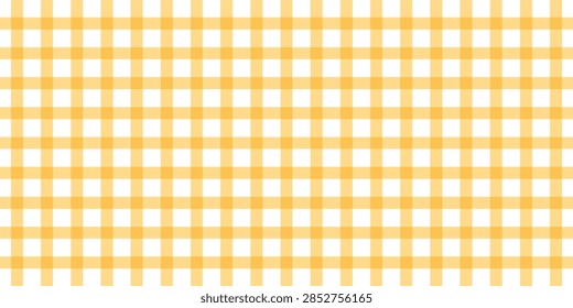 Cute yellow gingham seamless pattern with classic plaid squares, perfect for picnic tablecloths, kitchen textiles, summer décor, and cheerful fabric designs.