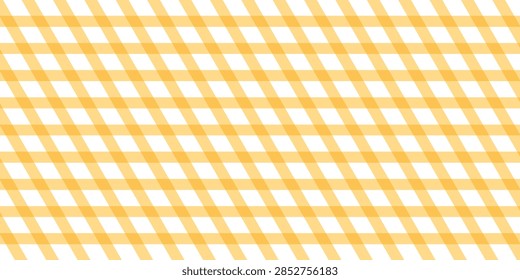 Cute yellow gingham seamless pattern with classic plaid squares, perfect for picnic tablecloths, kitchen textiles, summer décor, and cheerful fabric designs.