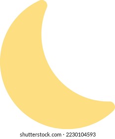 Ilustración de media luna amarilla corta