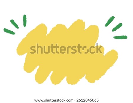 Cute yellow hand-drawn crayon doodle frame