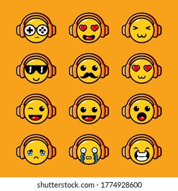 cute yellow head emoticon pack collection
