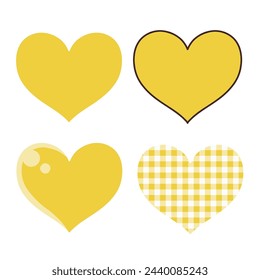 Cute Yellow Heart Icon Set