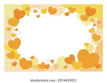 Cute yellow heart and pattern postcards for Valentine's Day, White Day, Father's Day, etc.