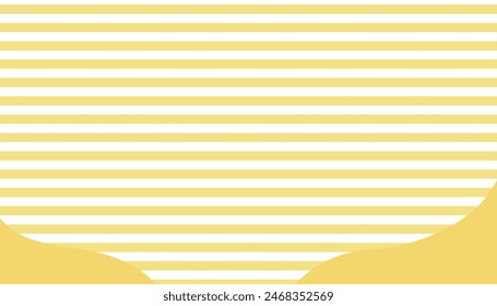 Cute yellow horizontal stripe and wave shape banner background