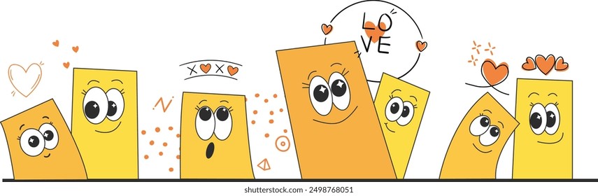 Cute yellow Horizontal timeline background,Cartoon style love Background,Hand drawn Cartoon,I love yellow. 