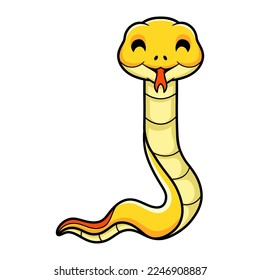 Cute yellow insularis snake cartoon