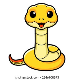 Cute yellow insularis snake cartoon