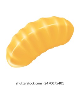 Cute yellow jelly candy dessert with pineapple flavor, chewy marmalade vector illustration