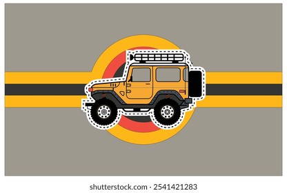 CUTE YELLOW LAND CRUISER CAR IMAGE SUITABLE FOR BACK GROUND