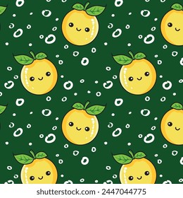 cute yellow lemon lime fruit seamless pattern background abstract for kids fashion