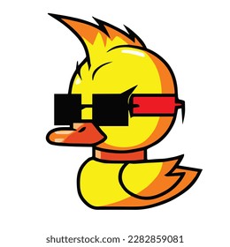 Cute Yellow Mascot SpyPunk with fashionate glasses 