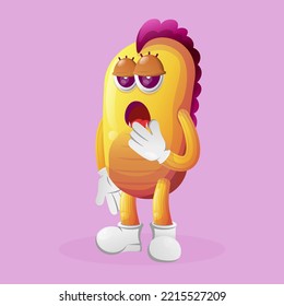 Cute yellow monster with boblue expression. Perfect for kids, small business or e-Commerce, merchandise and sticker, banner promotion, blog or vlog channel
