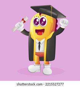 Cute yellow monster just graduated. Perfect for kids, small business or e-Commerce, merchandise and sticker, banner promotion, blog or vlog channel
