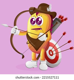 Cute yellow monster playing archery. Perfect for kids, small business or e-Commerce, merchandise and sticker, banner promotion, blog or vlog channel
