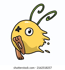 cute yellow monster run fast 