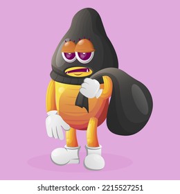 Cute yellow monster thief. Perfect for kids, small business or e-Commerce, merchandise and sticker, banner promotion, blog or vlog channel
