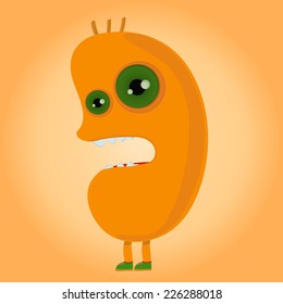 cute  yellow monster vector