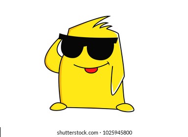 Cute yellow Monster . vector illustration. Isolated on white background.