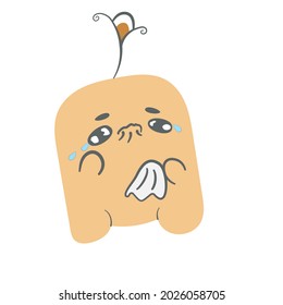Cute yellow monster vector illustration