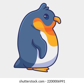 cute yellow neck penguin. isolated cartoon animal illustration. Flat Style Sticker Icon Design Premium Logo vector. Mascot Character