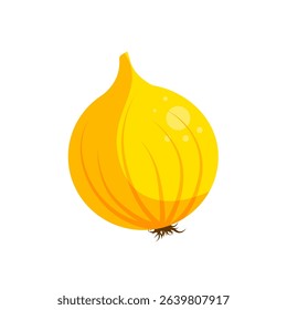 Cute yellow onion in kawaii style - vector illustration
