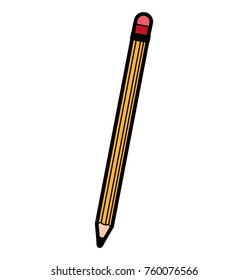 cute yellow pencil cartoon