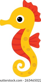 Cute Yellow and Red Seahorse 
