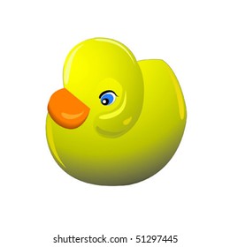 Cute yellow rubber duck.