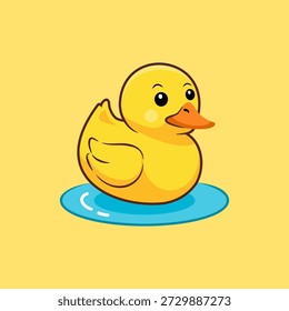 süße gelbe Gummi Ente schwimmende Design-Illustration