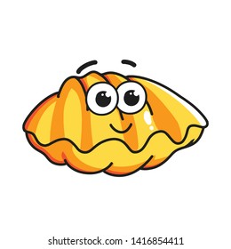 cute yellow shells cartoon hand drawn illustration