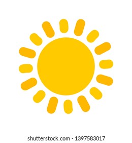 Cute yellow sun icon. Vector illustration.