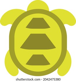 Cute yellow turtle, illustration, vector, on a white background.