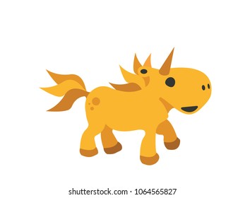 Cute yellow unicorn