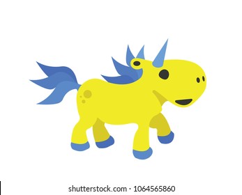 Cute yellow unicorn