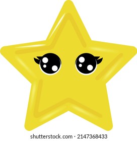 lindo vector amarillo pequeña estrella aislada en fondo blanco