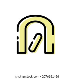 Cute Yellow Vibrate Mode Icon Flat Design For App Label Vector Illustration