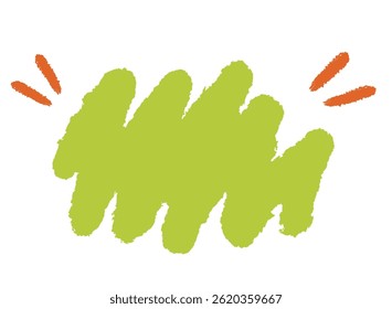 Cute yellow-green crayon-style doodle frame