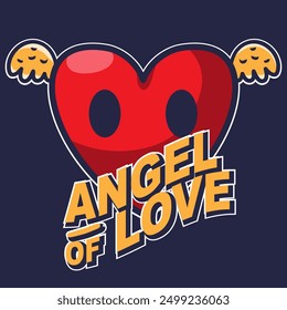 cute yet attractive looking winged love symbol design