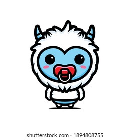 cute yeti baby character design