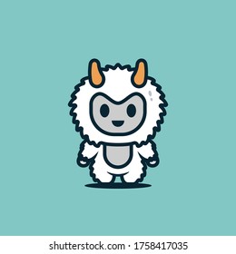 Cute yeti cartoon character vector