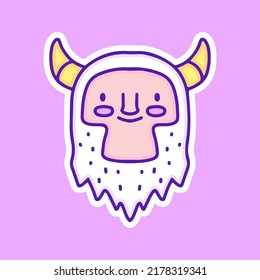 Cute yeti character illustration, with soft pop style and old style 90s cartoon drawings. Artwork for street wear, t shirt, patchworks; for teenagers clothes.