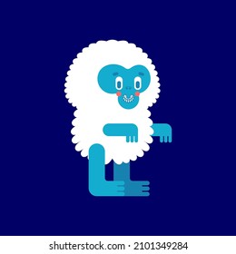 Cute yeti isolated. small bigfoot cartoon. vector illustration