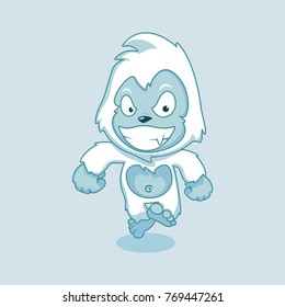 cute yeti mascot vector