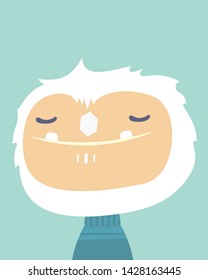 Cute  yeti.Childish print for nursery,kids apparel,poster,postcard.