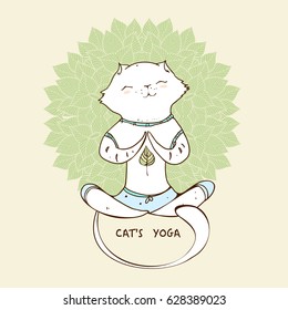 cute yoga cat, yoga cat position, yoga cat pose, cartoon cat