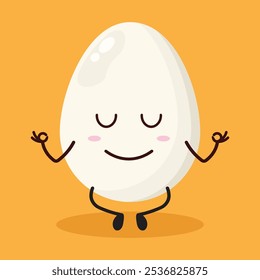 cute yoga expression of chicken egg character